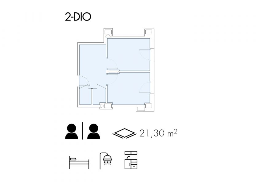 Apartamento 2 habitaciones Twodio